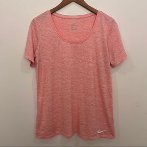 Nike Dri Fit Red Scoop Neck Lightweight TShirt Top